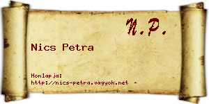 Nics Petra névjegykártya